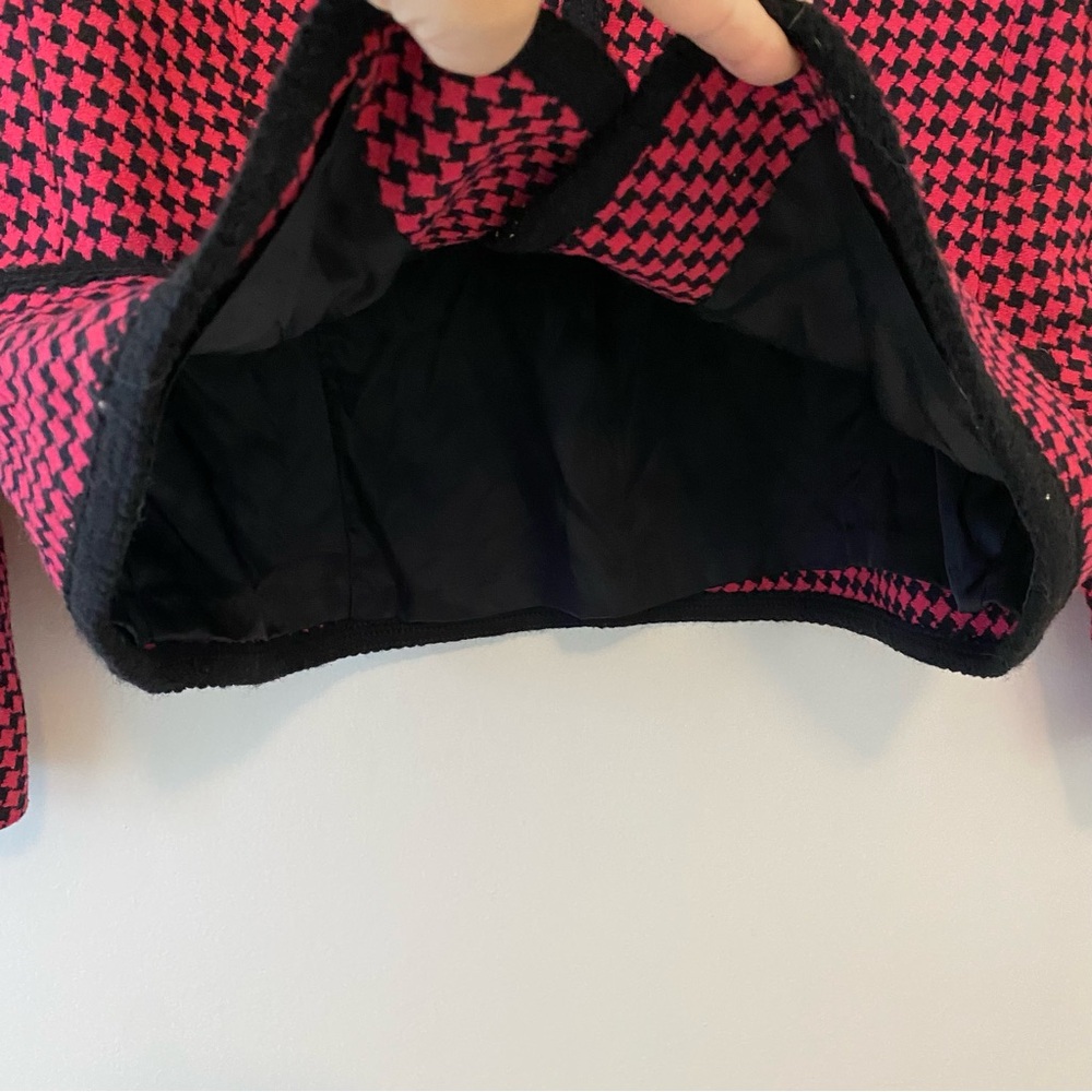 Pendleton Petite Jacket Pink Black Houndstooth 10… - image 6